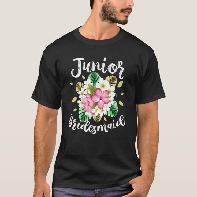 Camiseta Linda Bridesmaid Para Raparigas Jr Bridesmaids (Frente)