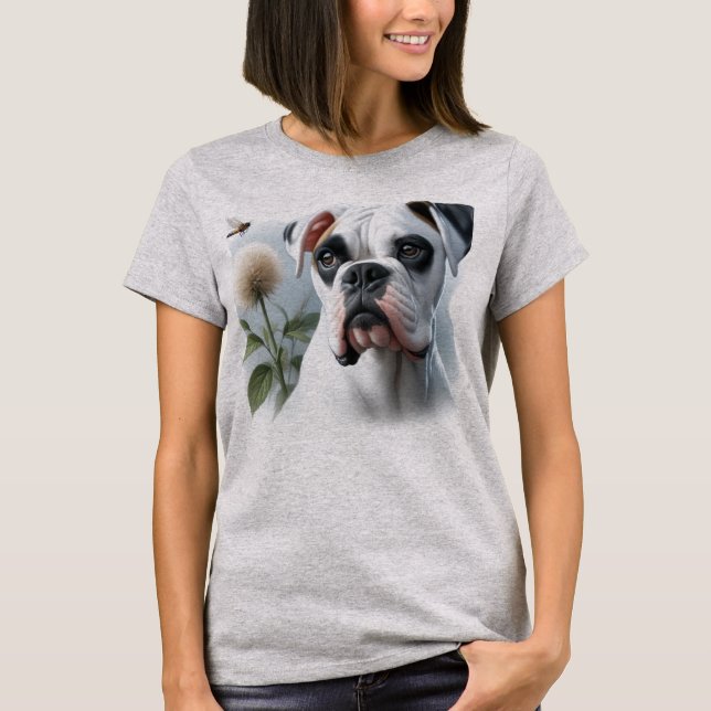 Camiseta Linda Cachorro Branco em destaque na Nature (Frente)