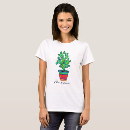 Camiseta Linda Cactus Watercolor Em Belo Pote