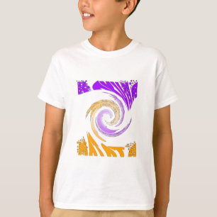Camiseta Linda Design de Arte Moderna: Roxo e Dourado