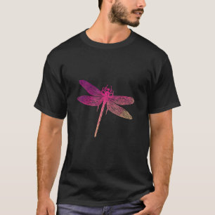 Camiseta Linda Dragonfly Colorida Insetada