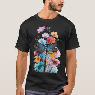 Camiseta Linda Dragonfly Watercolor Art Insect Lover Ea