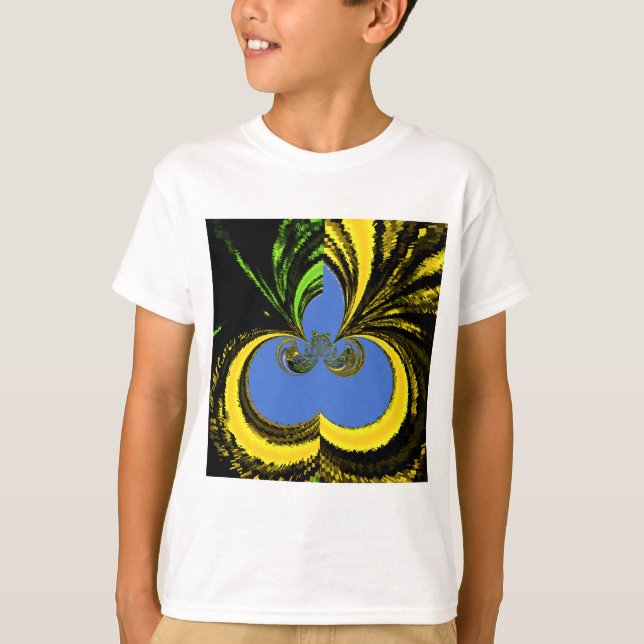 Camiseta Linda e adorável Arte Amarela e Azul na África do  (Frente)
