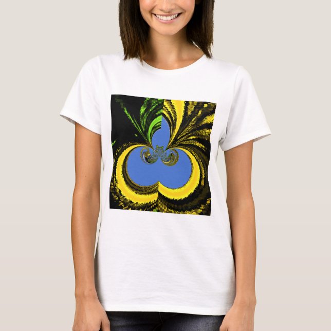 Camiseta Linda e adorável Arte Amarela e Azul na África do  (Frente)