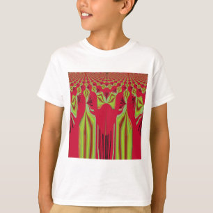 Camiseta Linda e adorável arte tribal africana vermelha e a