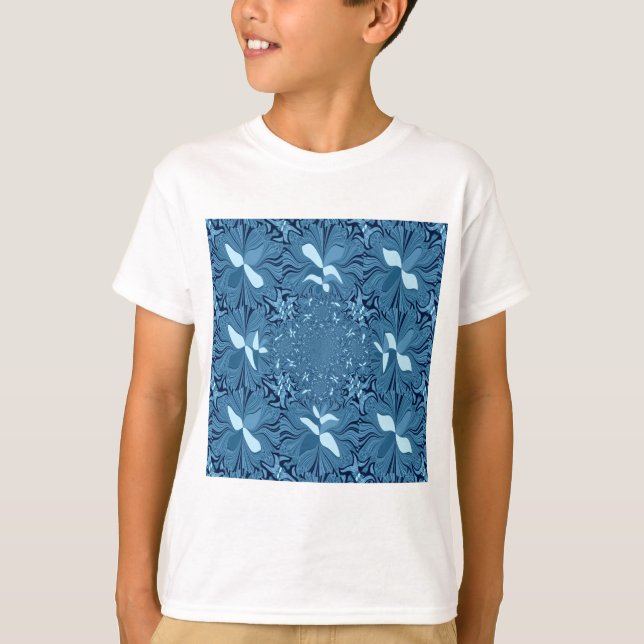 Camiseta Linda e adorável azul iridescente. (Frente)