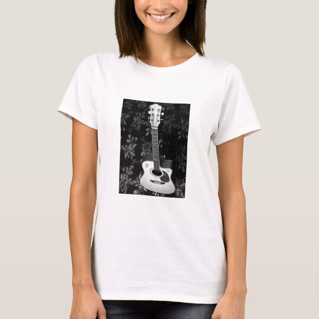 Camiseta Linda e adorável guitarra africana Motif Ar (Frente)