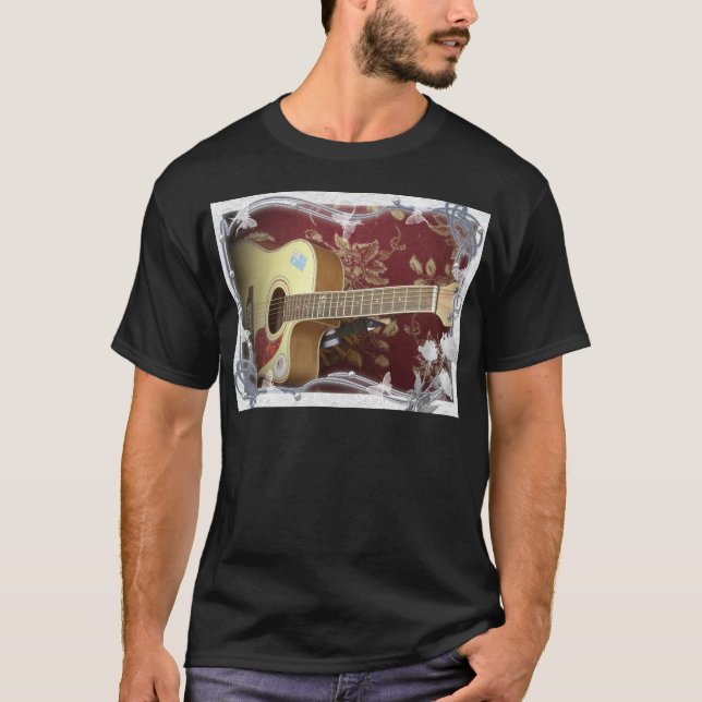 Camiseta Linda e adorável guitarra vítrea no Motif Africano (Frente)