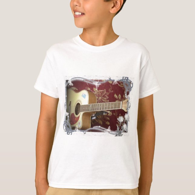 Camiseta Linda e adorável guitarra vítrea no Motif Africano (Frente)