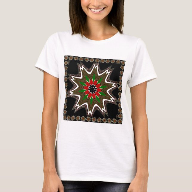Camiseta Linda e adorável Motif Cultural Quênia Geométrico (Frente)