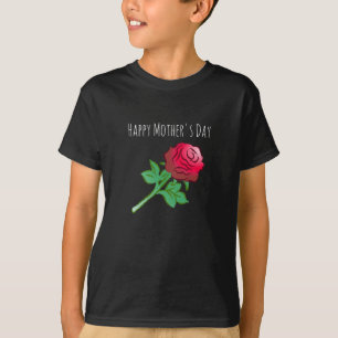 Camiseta Linda e bela rosa vermelha