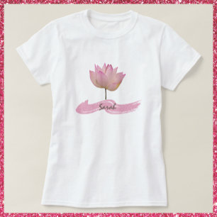Camiseta Linda Flor de Lotus Rosa 