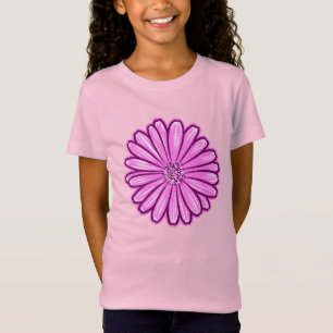 Camiseta Linda Flor de Margarida, Ilustração de Meio-Tons