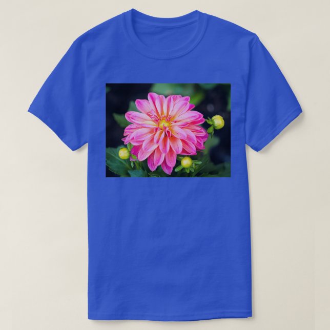 Camiseta Linda flor rosa (Frente do Design)