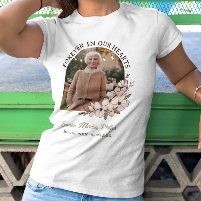 Camiseta Linda Foto De Arco Floral Para Sempre Em Nossos Co (Criador carregado)