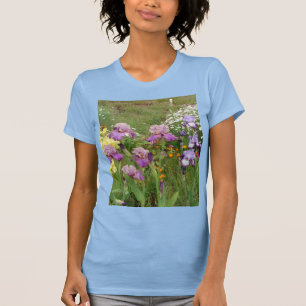 Camiseta Linda Foto floral da Flor Roxo Iris