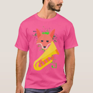 Camiseta Linda Fox Jogando A Orquestra Musical Tuba Brass