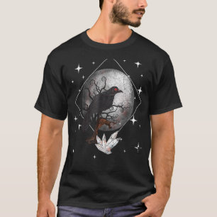 Camiseta Linda galinha negra Raven Bird Silhouage