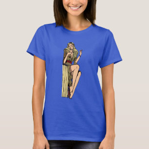 Camiseta Linda Garota Glamourosa Loira Vintage Foto Pin-up