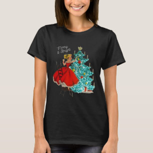 Camiseta Linda Garota Vintage Alegre e Brilhante Decorando