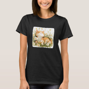 Camiseta Linda Gata Margarida no Prado para um Verão Aconch