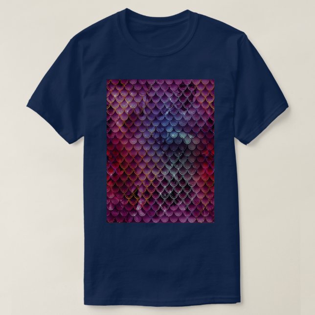 Camiseta Linda Glittering Scales de Sereia (Frente do Design)