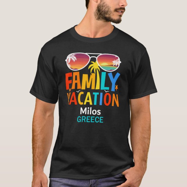 Camiseta Linda Ilha Milos Confrontando Fatos Familiares Vac (Frente)