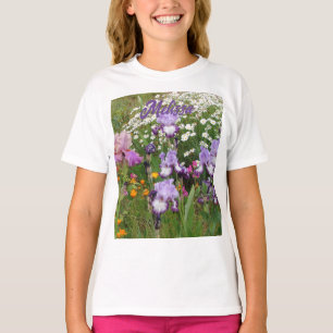 Camiseta Linda Íris Roxa Irises flor floral Jardim