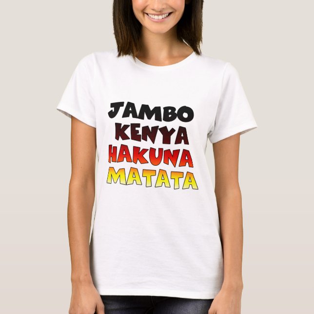 Camiseta Linda Jambo Kenya Hakuna Matata Lovely Art (Frente)