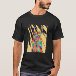 Camiseta Linda Llama Aquarela Para Llama Estilo Pop Colorid