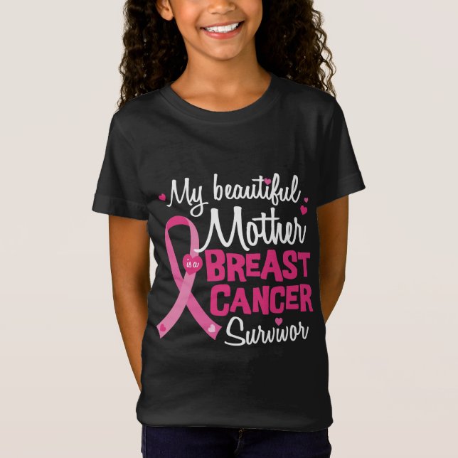 Camiseta Linda mãe mãe sobrevivente do câncer de mama (Frente)