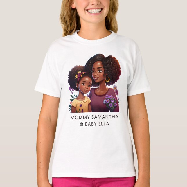 Camiseta Linda mãe negra e filha (12) (Frente)