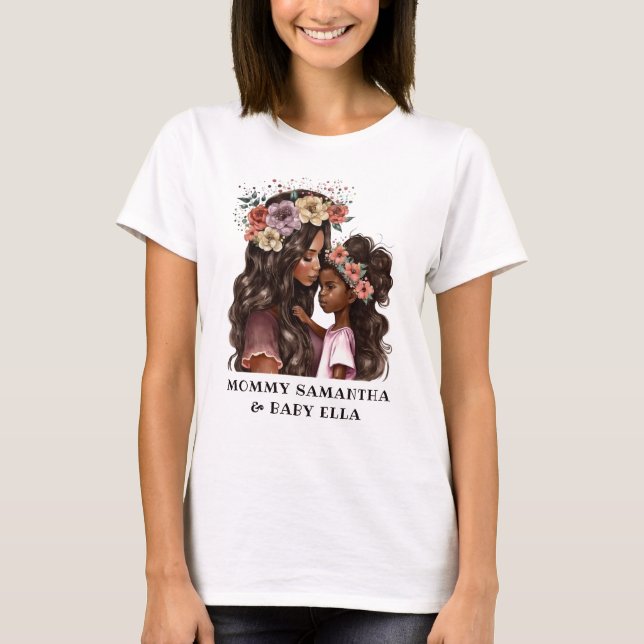 Camiseta Linda mãe negra e filha (2) (Frente)