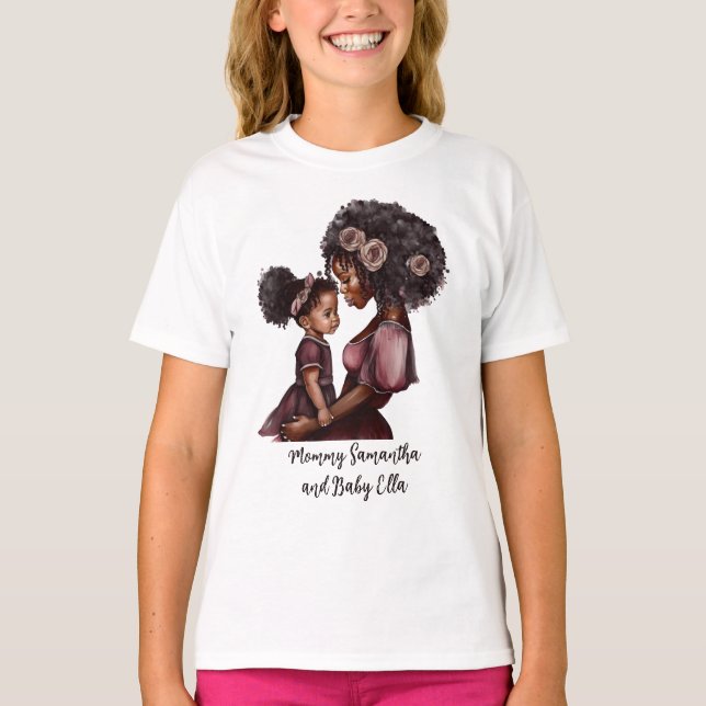 Camiseta Linda mãe negra e filha (28) (Frente)