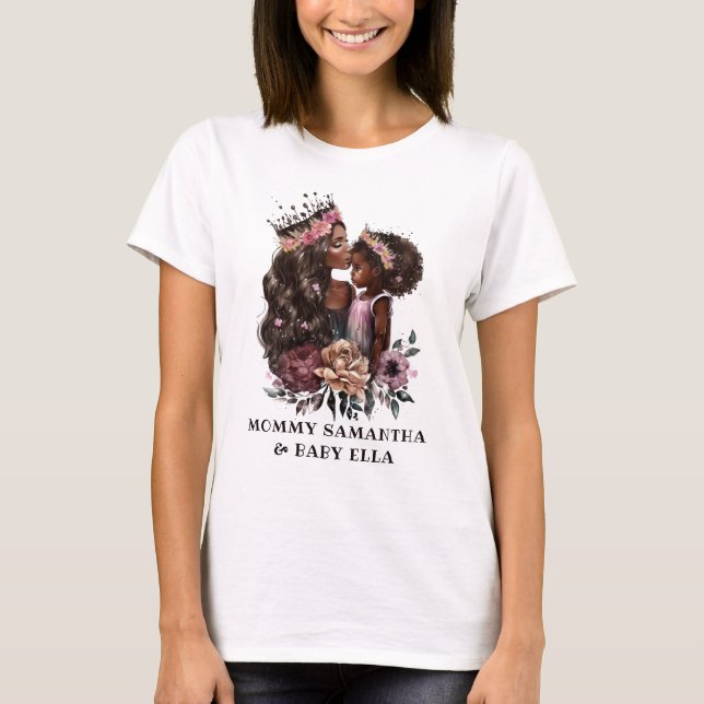 Camiseta Linda mãe negra e filha (3) (Frente)