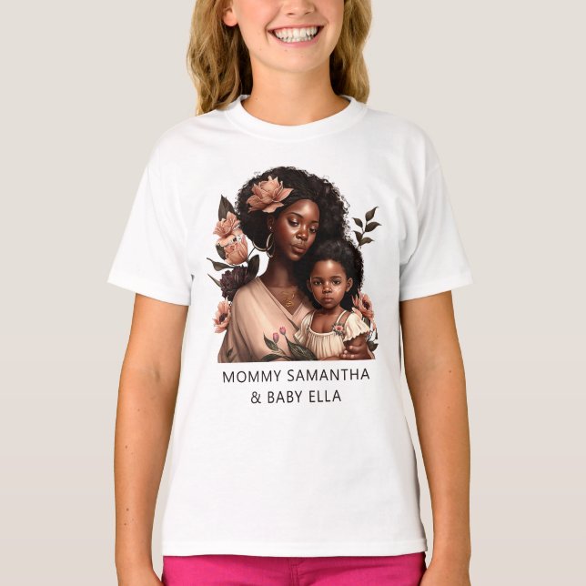Camiseta Linda mãe negra e filha (9) (Frente)