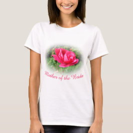 Camiseta Linda mãe rosa-rosa-flor-rosa da noiva