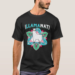 Camiseta Linda Mandala de Lhama Tribal Llamanati Boho Boêmi