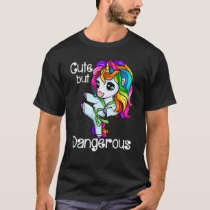 Camiseta Linda Mas Perigosa Garota Unicórnio de Karatê Engr