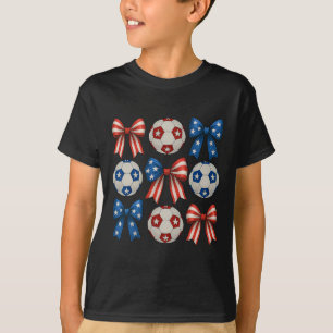 Camiseta Linda Menina de Futebol Retrô Coquete Laço Para Mu