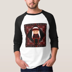Camiseta Linda menina palestina Embroiderada tatreez vermel