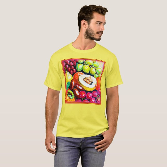 Camiseta Linda Mistura de Pintura de Fruta de Uvas. Comprar (Frente Completa)