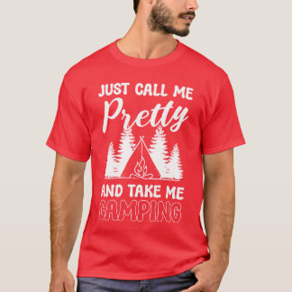 Camiseta Linda mochileira de acampamento vintage