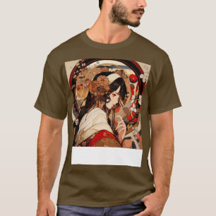 Camiseta linda mulher japonesa