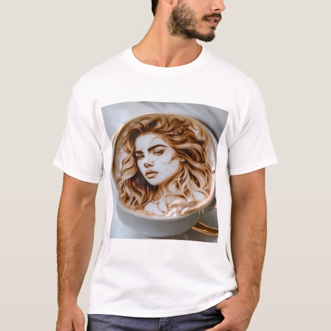 Camiseta Linda mulher latte art (Frente)