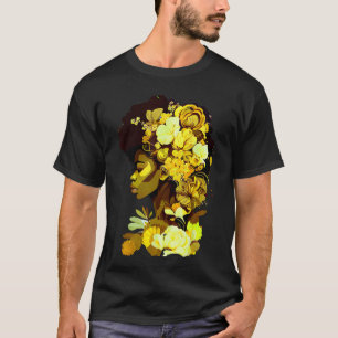 Camiseta Linda Mulher Negra Afro Rainha Africana Art Yello