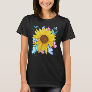 Camiseta Linda Natureza Flores Amarelas Floristas Borboleta