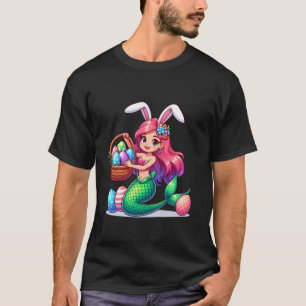 Camiseta Linda Orelha de Coelho Sereia Caça ao Ovo de Pásco