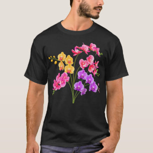 Camiseta Linda Orquídea Phalaenopsis Rosa Amarela Roxa 2
