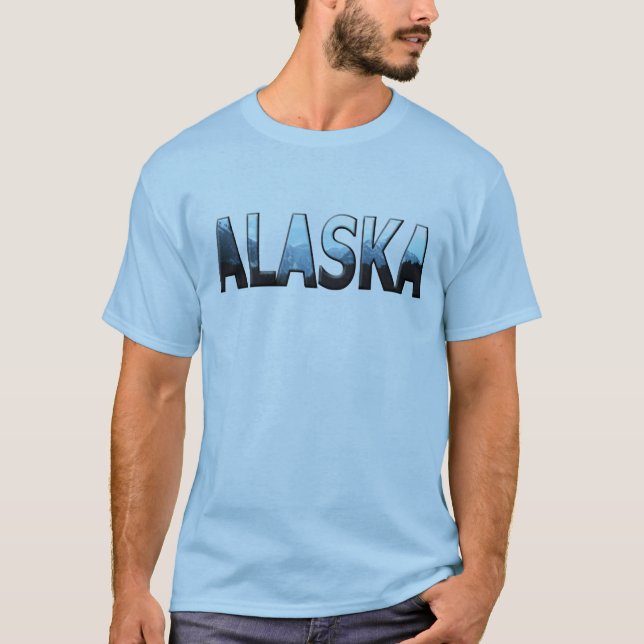 Camiseta Linda paisagem do Alasca Texto Mens T-shirt (Frente)